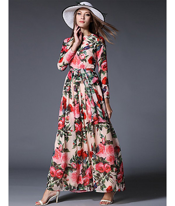  Women‘s Going out / Party/Cocktail / Holiday Vintage / Street chic / Sophisticated Floral Swing Dress