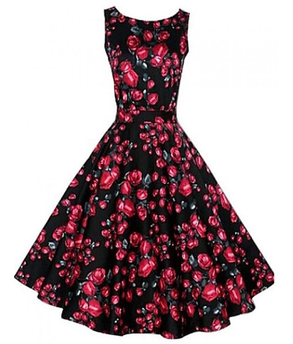 Women's Vintage/Party/Plus Sizes Flower ...