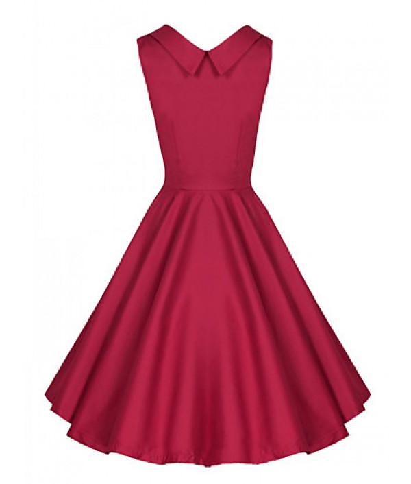 Women's Vintage Hepburn Party Dress (Cot...